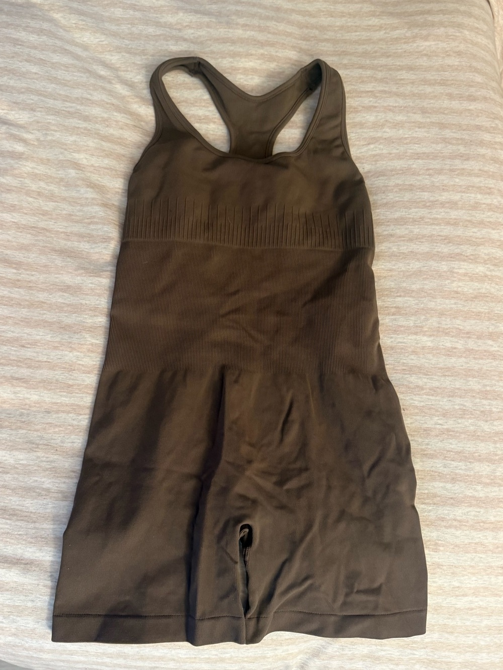 Aurola Brown Seamless Racerback Bodysuit